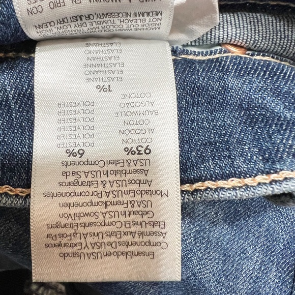 Mother Denim The Stunner Zip Two Step Fray Skinny Jeans Girl Crush Blue 25 - Picture 3 of 4